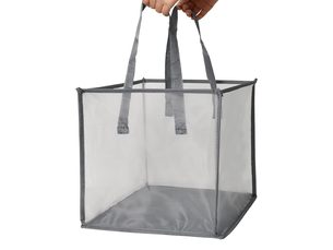 Panier à linge pliable avec poignée résistante, panier à linge de grande capacité, panier à linge réutilisable pour la chambre et la salle de bain (gris)