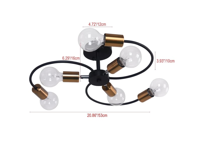  Plafonnier moderne, 6-lumières lampe plafond  - Conforama A