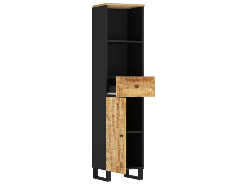  Armoire de salle de bain, cabinet de salle de bain 38x33x160 cm bois massif de manguier cf65002  - Conforama C