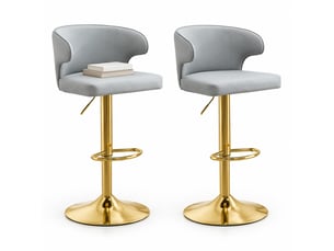 tabouret de bar assise réglable en hauteur <strong>HAVRYA</strong> - gris