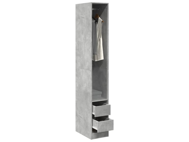  Garde-robe, armoire de rangement gris béton 30x50x200 cm bois d'ingénierie shl94741  - Conforama B