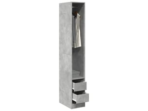 Garde-robe, armoire de rangement gris béton 30x50x200 cm bois d'ingénierie shl94741