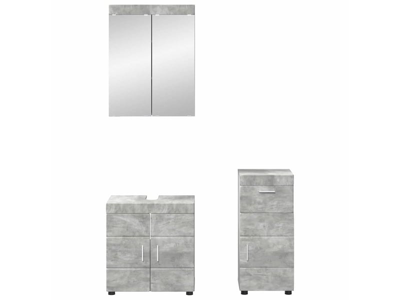  Ensemble de mobilier de salle de bain tulum 3 pc gris béton cf64719  - Conforama C