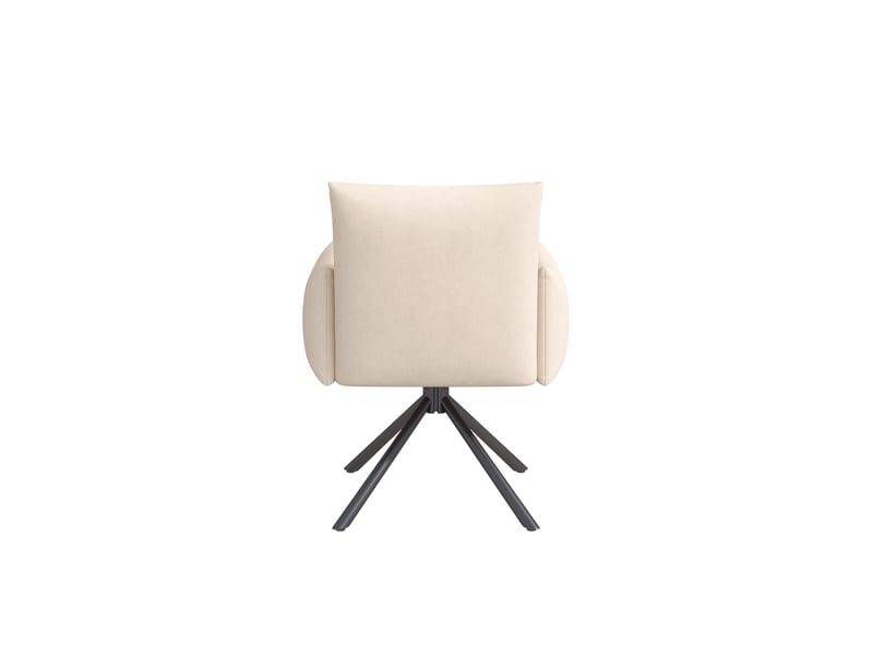  Lot de 6 chaises de salle à manger,60x60x88 cm,pivotantes,velours,beige  - Conforama D