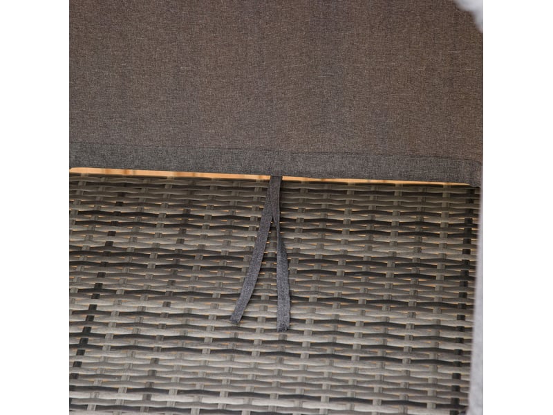  Bain de soleil tcqpz en résine tressée pe avec auvent et dossier réglable 195 x 65 x 40 cm coussin gris  - Conforama D