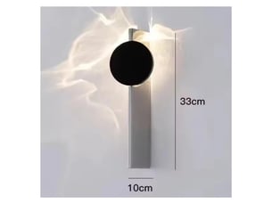 Applique murale rotative en acier inoxydable – jeu d'ombre et lumière, pour salon, chambre et ambiance-modèle 1 - 33 cm