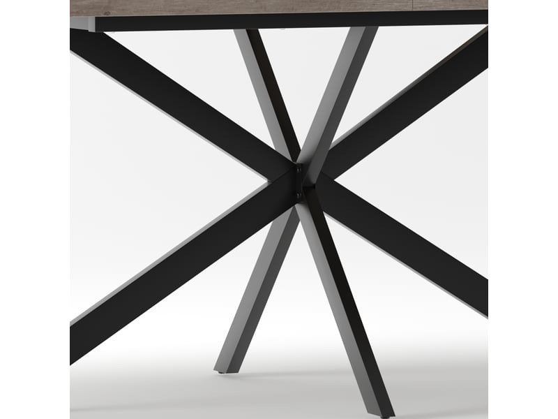 Table extensible 4 à 6 personnes avec rangement pour salle à manger en mdf et métal 140-180×80×76 cm grise - Conforama D
