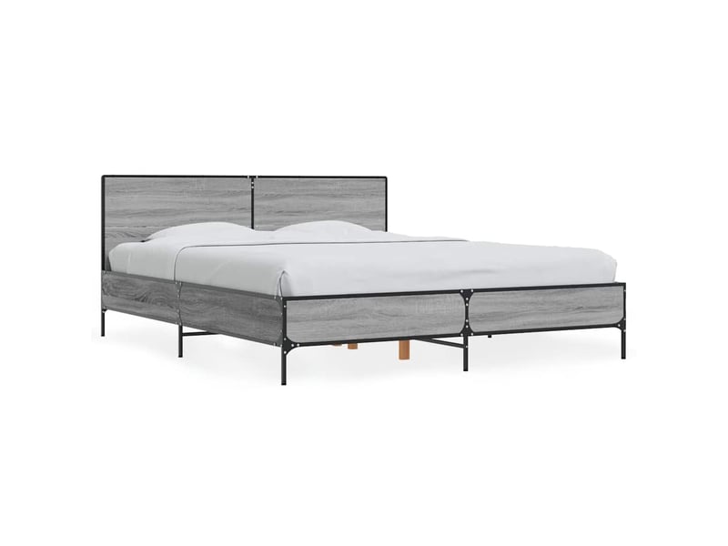  Lit double- lit adulte -  cadre de lit sans matelas sonoma gris 150x200 cm  - Conforama A