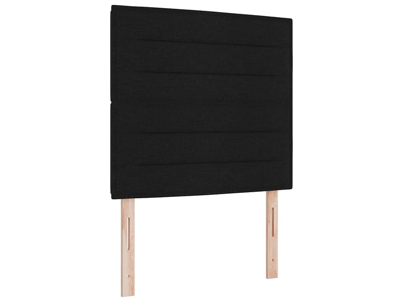 Lit simple- lit adulte - cadre de lit avec tête de lit noir 90 x 200 cm tissu - Conforama C