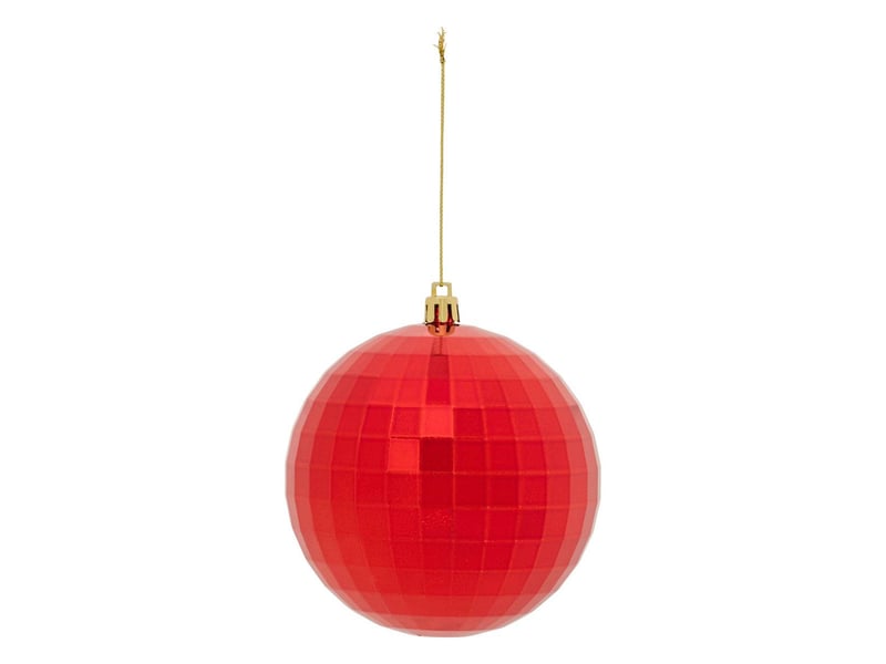  Lot de 14 boules de noël effet miroir 22cm rouge  - Conforama C