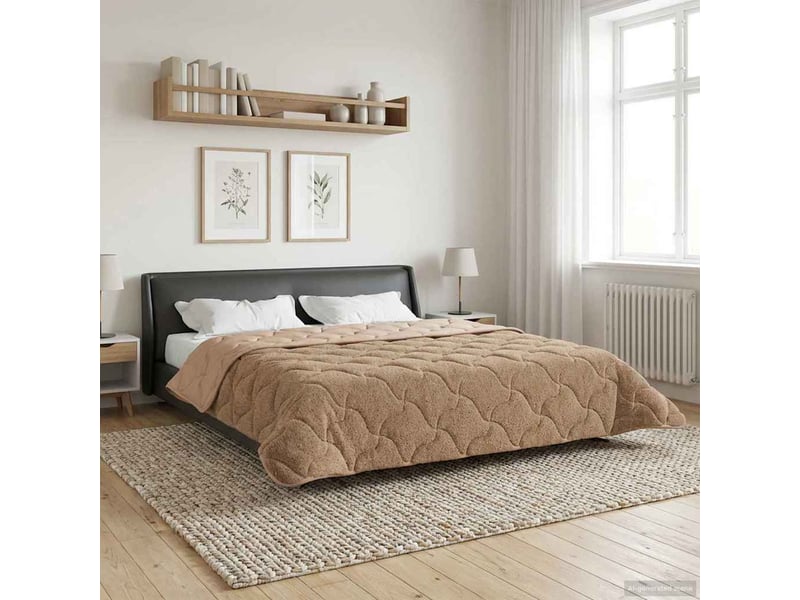  Couette - duvet d'été 220 x 260 cm été taupe respirant  - Conforama D