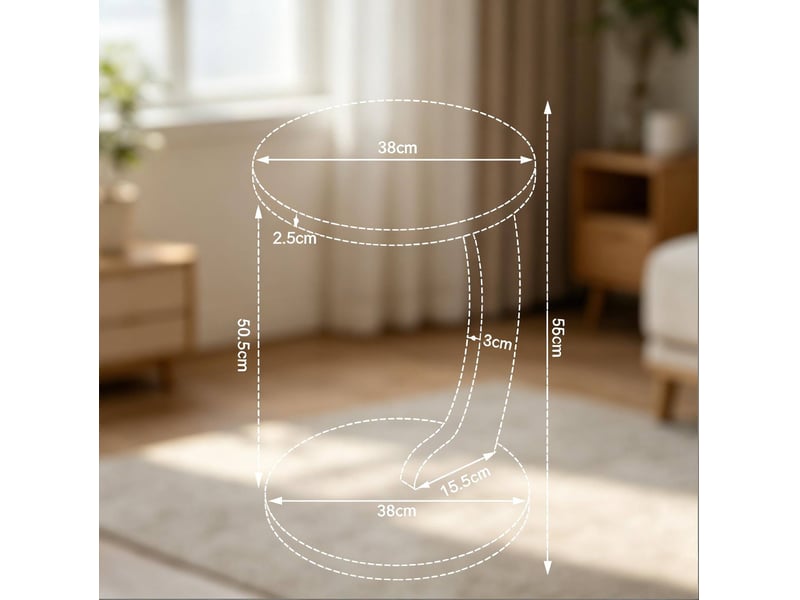 Table d'appoint ronde en c en mdf blanc, diamètre 38 cm - Conforama E