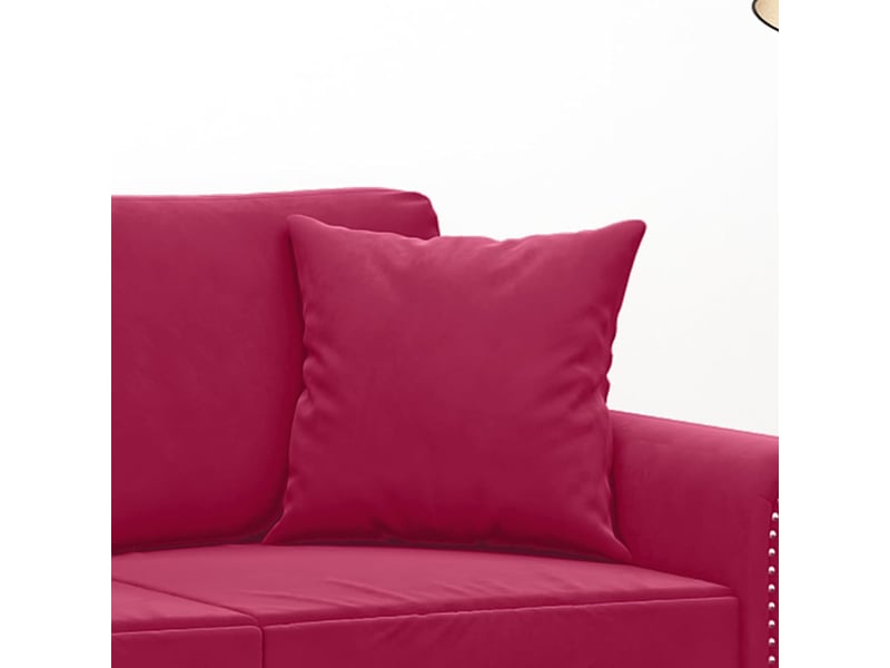  Lot de 2 coussins décoratifs rouge bordeaux 40x40 cm velours cf60887  - Conforama E