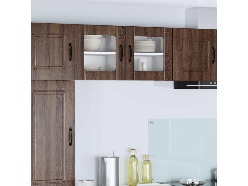  Meuble mural de cuisine, cabinet en verre mural chêne brun 40x31x40cm  - Conforama B