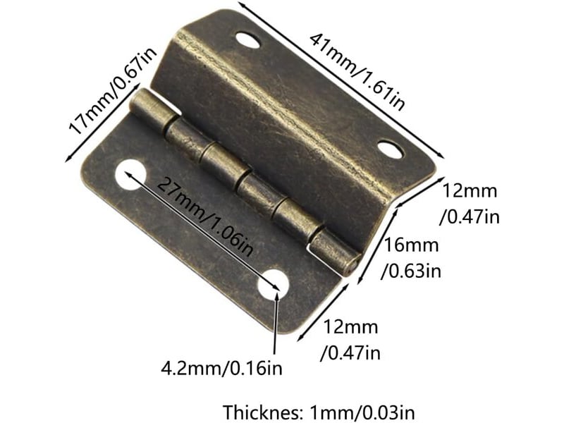  Paquet de 6 charnières décalées semi-encastrées, charnières rétro à triple pliage argentées pour portes et meubles  - Conforama A