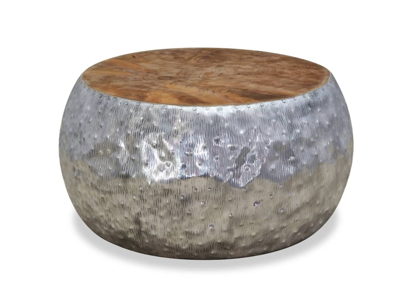  Table basse | table d'appoint salon aluminium teck 60x60x30 cm  - Conforama A
