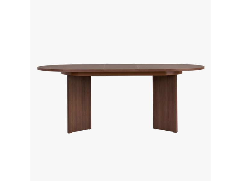 Table à manger extensible ovale couleur bois foncé 160-200 cm - Conforama