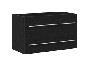Meuble sous-évier, meuble de rangement en chêne noir 80x38.5x48 cm bois d'ingénierie