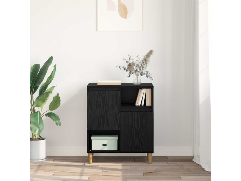  Buffet - bahut - meuble de rangement chêne noir 35 x 60 x 70 cm bois d'ingénierie  - Conforama D