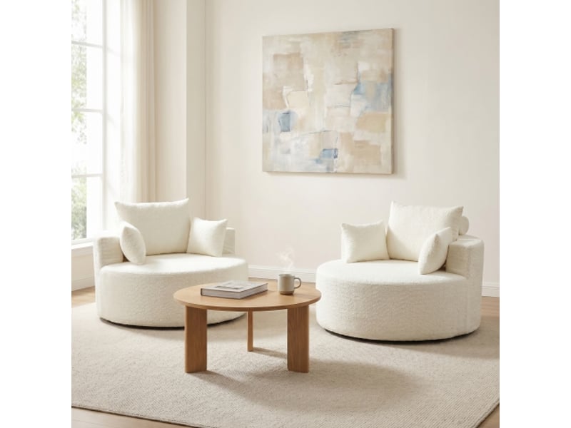  Fauteuil convertible en chenille 2 pièces, mousse confortable, design moderne, sans montage, salon, chambre et espace détente  - Conforama D