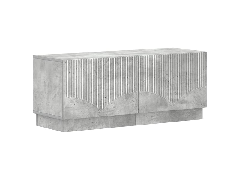  Meuble tv - banc tv - meuble de rangement led hoorn 3 pcs gris béton bois d'ingénierie  - Conforama D