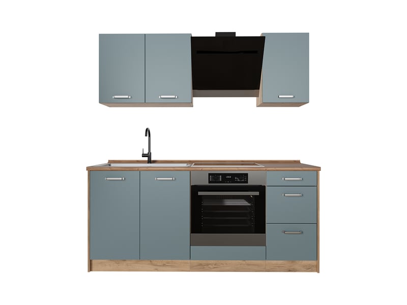  Vicco cuisine, bleu-grischêne doré, 180cm sans pt  - Conforama A
