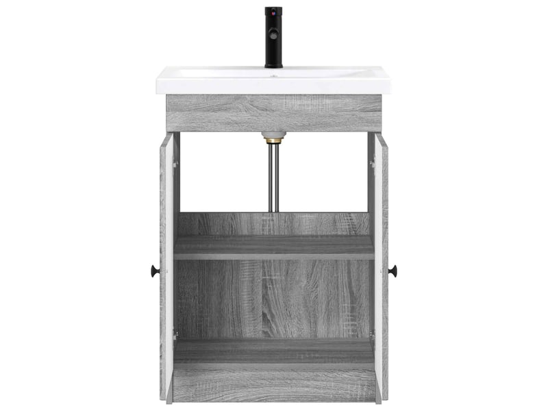  Ensemble de mobilier de salle de bain sonoma gris shl9695  - Conforama C