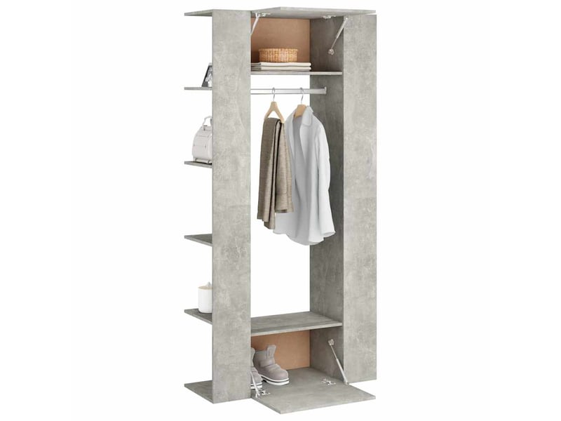  Armoires de couloir 2 pcs gris béton bois d'ingénierie  - Conforama E
