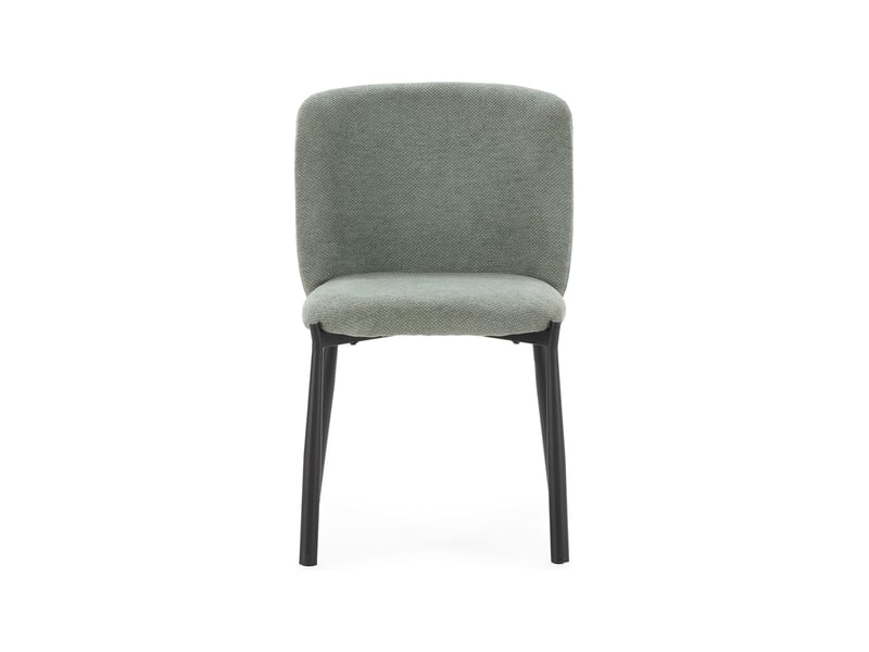  Lot de 2 chaises repas en tissu texturé vert et métal noir - popki  - Conforama D