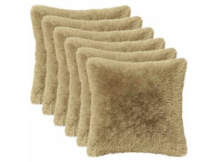 Lot de 6 coussins avec oreiller, coussins décoratifs heerlen gris clair fleece pv cf50824