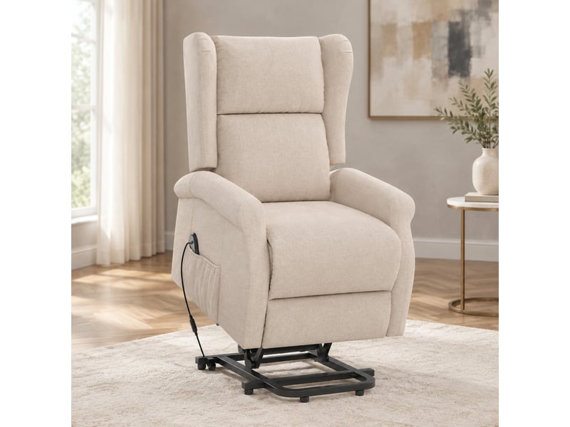  Fauteuil releveur électrique crème avec fonction relax 74x94x111 cm  - Conforama E