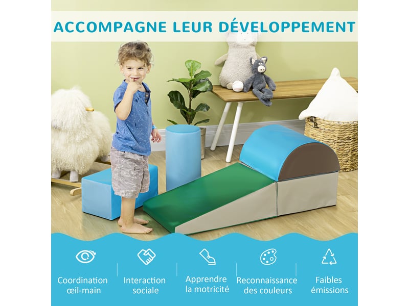 5pcs module motricité bébé parcours motricité bébé en mousse epe pour enfants d'âge préscolaire, multicolore - Conforama W