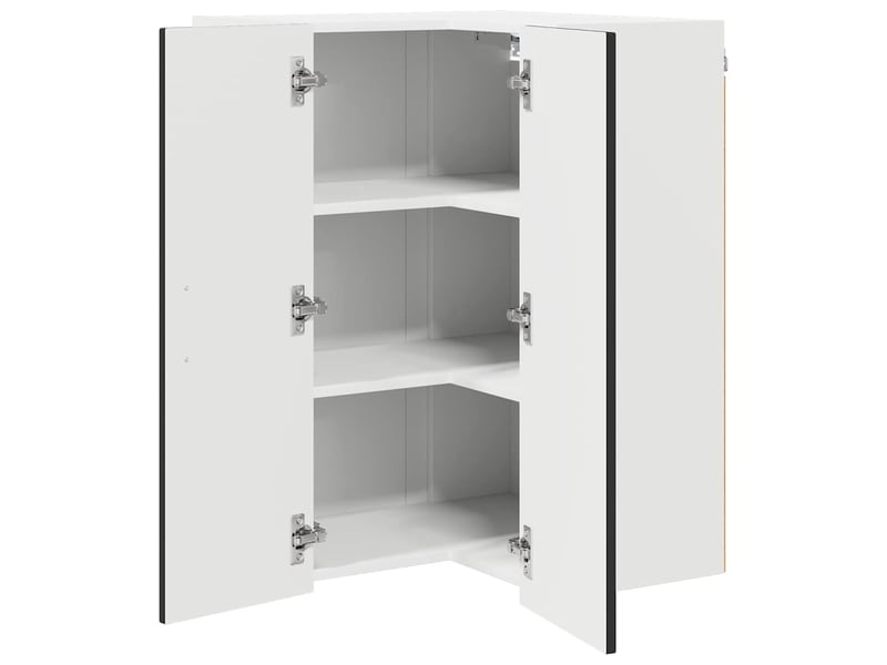 Meuble mural de cuisine, armoire d'angle cuisine lucca noir 57x57x80cm - Conforama E
