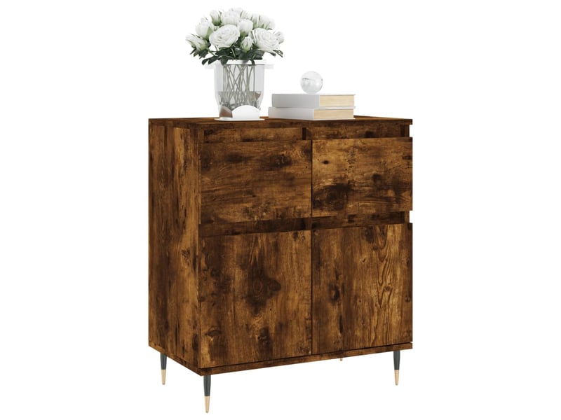  Buffet - bahut - meuble de rangement chêne fumé 60x35x70 cm bois d'ingénierie  - Conforama C