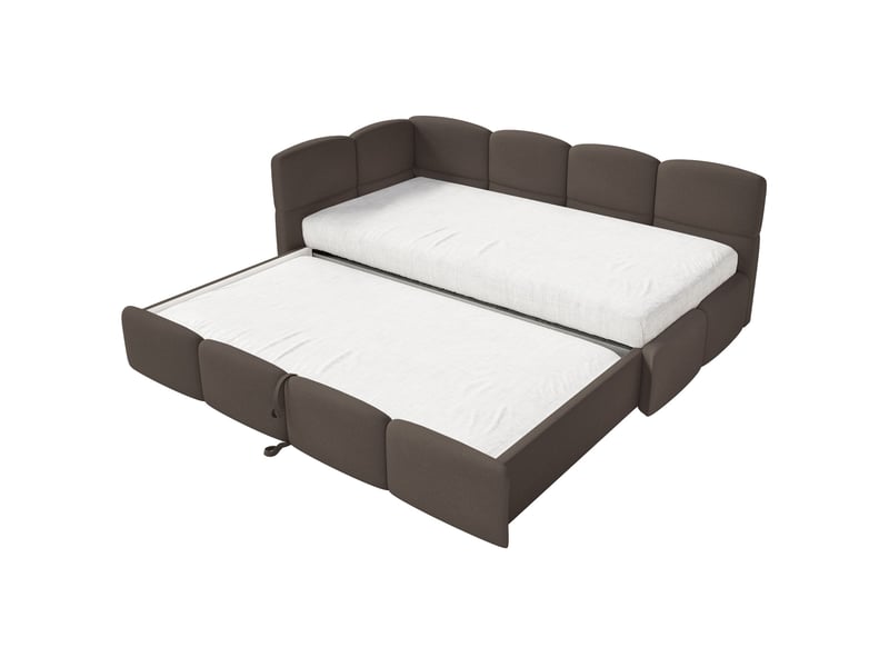  Selsey cloudy - lit rembourré - 170x185 cm - chenille marron - côté gauche Cloudy - Conforama D