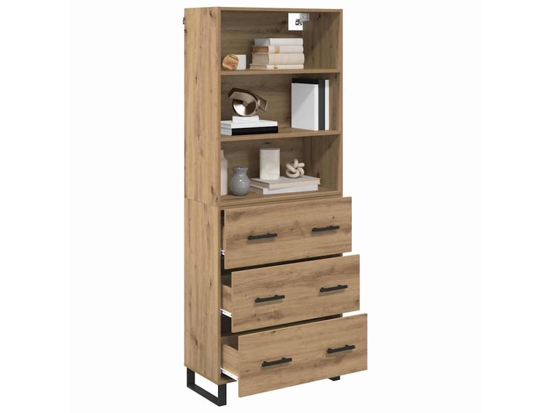  Buffet - haut armoire 2 pc chêne artisanal 69,5 x 32,5 x 180 cm  - Conforama C