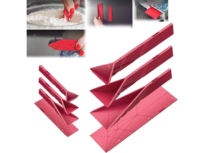 Ensemble de cuillères doseuses - 2 pièces - cuillères doseuses plates 3 en 1 - 6 tailles différentes, plates, pliables, rouges - Conforama A