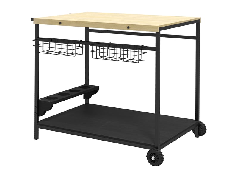 Desserte de service 97,5x65x81 cm à 2 niveaux bois naturel  - Conforama A