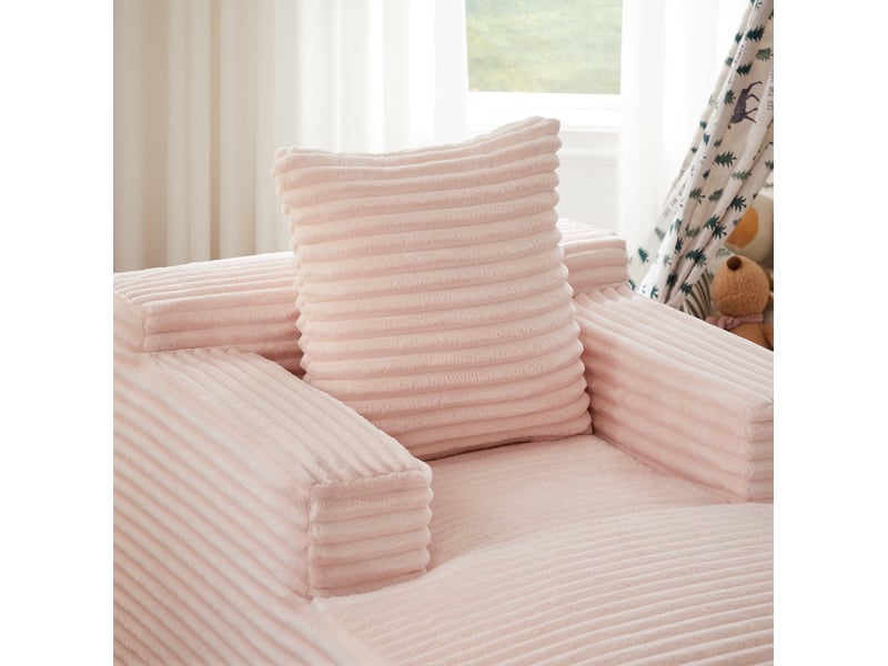 Canapé 1 place chaise longue en velours côtelé rose, sans montage, idéal pour salon, bureau et appartement - Conforama D