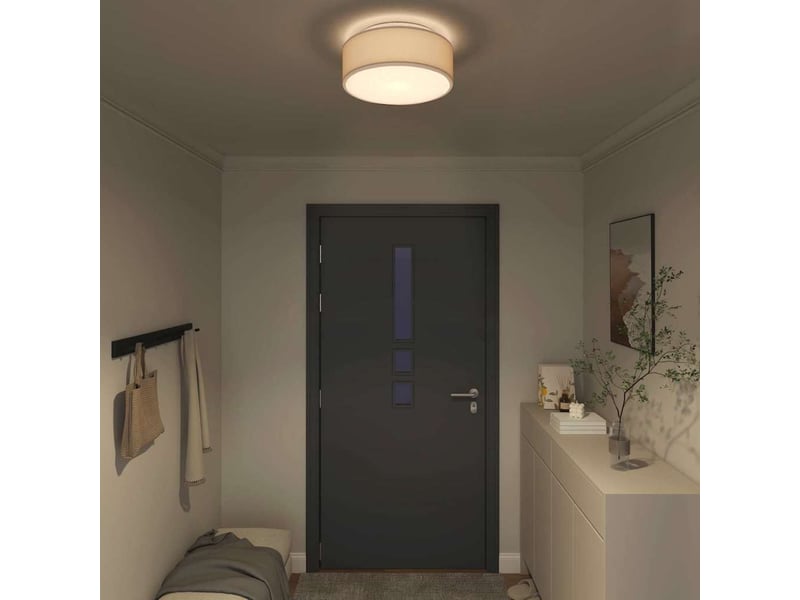 Lampe de plafond, plafonnier taupe 38x38x13,5 cm tissu shl16168 - Conforama C