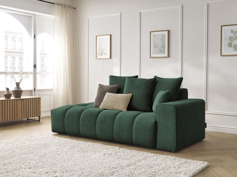  Bobochic canapé droit fixe mont-blanc velours vert  accoudoir droit MONT-BLANC - Conforama B