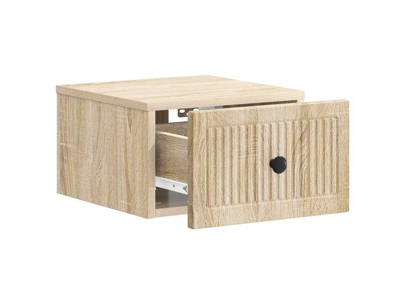  Table de chevet - cabinet de chevet - table de nuit mural chêne sonoma 33 x 34,5 x 20 cm  - Conforama C