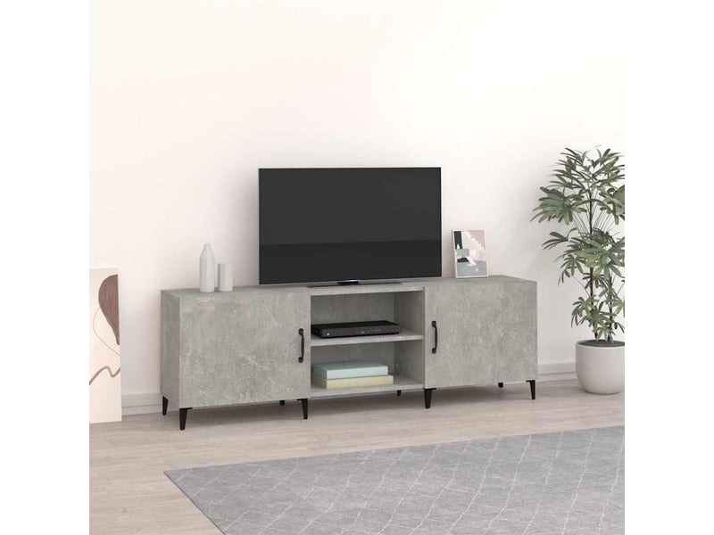  Meuble tv - banc tv - meuble de rangement gris béton 150x30x50 cm bois d'ingénierie  - Conforama B