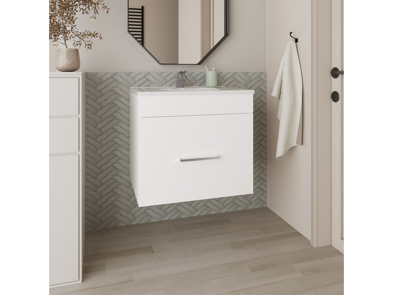  Meuble de salle de bain hatta de 59 cm, blanc  - Conforama B