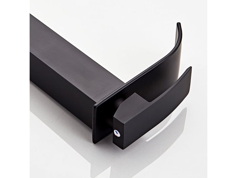  Mitigeur lavabo noir cascade avec bec hauteur 185mm robinet salle bain noir  - Conforama B