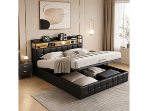 Lit coffre 160x200 cm LYCHOEEY   coloris noir