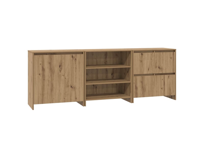 Buffet - bahut - meuble de rangement 3 pc chêne artisanal 70 x 41 x 75 cm bois d'ingénierie - Conforama A