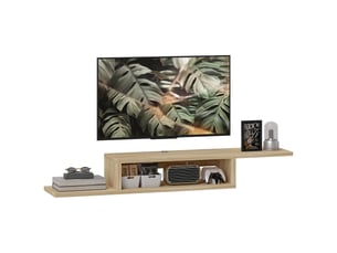 Meuble tv coloris bois clair 152 cm <strong>PANGIVO</strong> <strong></strong>