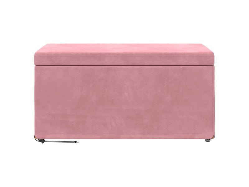 Tabouret bas, ottoman rose 81x41x40 cm velours et bois composite - Conforama D