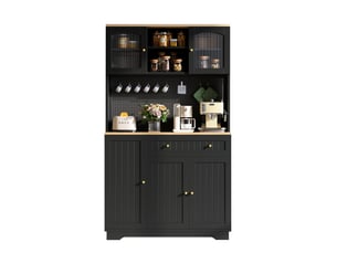 Buffet 5 porte(s) 1 tiroir(s) LPOSPI - 103.5 cm coloris noir